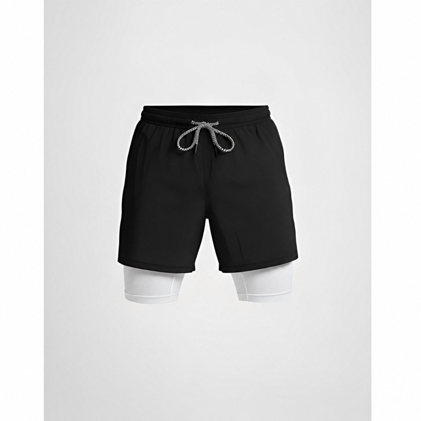 Loepeshorts i svart/hvit, flatlagt