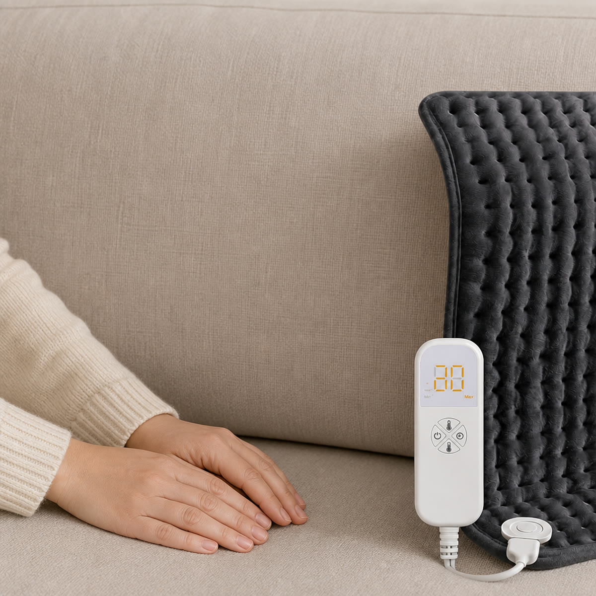 Stor elektrisk varmepute med kontroller – bilde 2